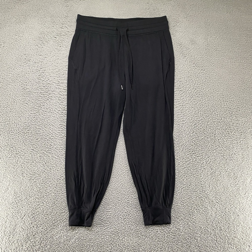 Lululemon Joggers Womens 14 Black Ready to Rulu Ankle Pockets Gym Lounge